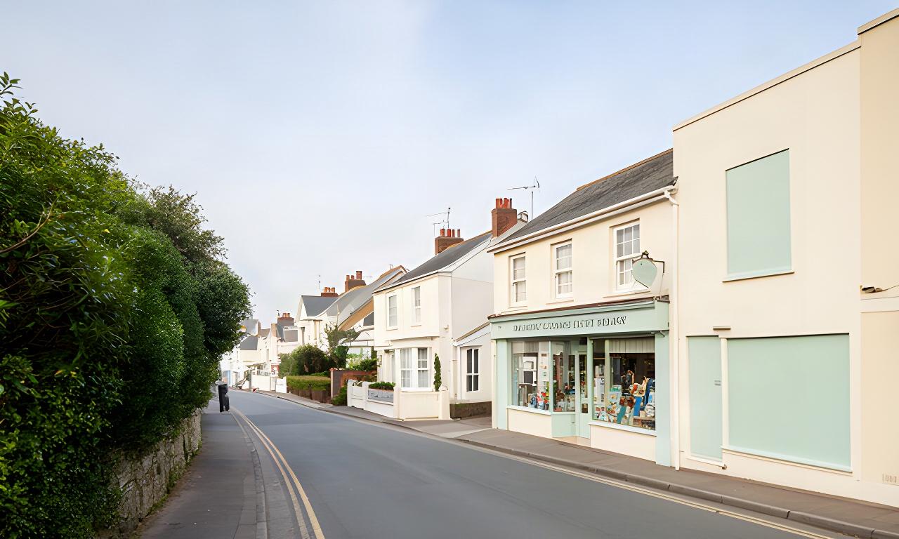 Quiet Shanklin street near Upper Hyde Farm Lane on the Isle of Wight in daylight